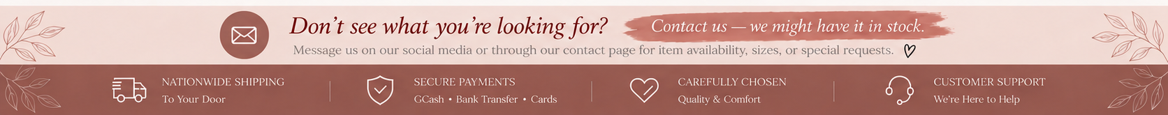 Contact Classy U, nationwide shipping, secure payments, carefully chosen items, and customer support.